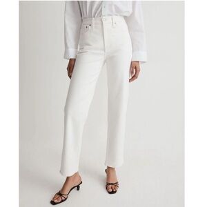 Madewell The Perfect Vintage Tile White Jeans High Rise Stretch Tapered Leg 26P